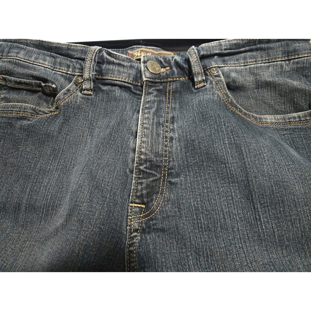 34 Heritage Courage Straight Leg Jeans Mens 34x32 Dark Wash Blue Denim Stretch